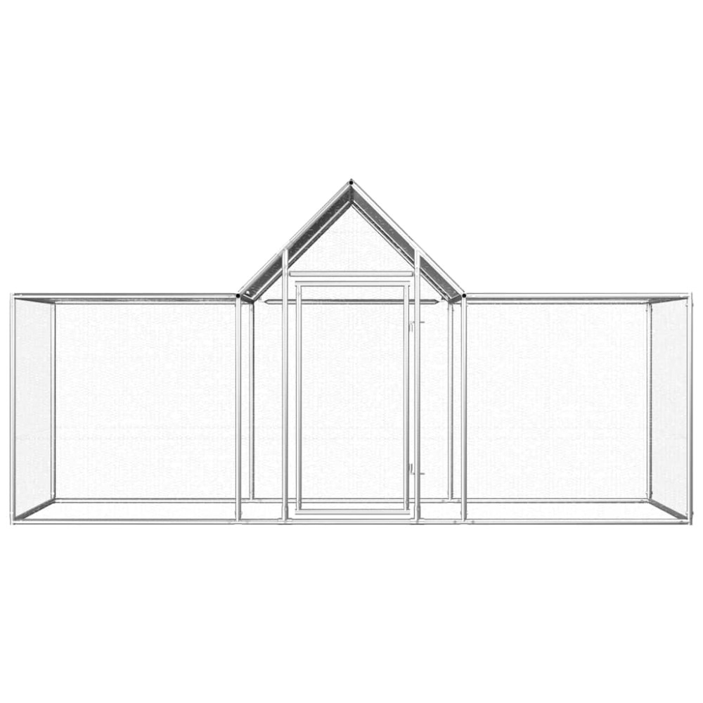 vidaXL Coteț pentru păsări, 3 x 1 x 1,5 m, oțel galvanizat