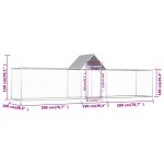 vidaXL Coteț pentru păsări, 5 x 1 x 1,5 m, oțel galvanizat vidaXL Coteț pentru păsări, 5 x 1 x 1,5 m, oțel galvanizat
