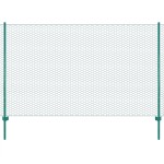 vidaXL Gard din plasă de sârmă cu stâlpi, verde, 25 x 2 m, oțel vidaXL Gard din plasă de sârmă cu stâlpi, verde, 25 x 2 m, oțel