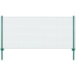 vidaXL Gard din plasă de sârmă cu stâlpi, verde, 25 x 0,5 m, oțel vidaXL Gard din plasă de sârmă cu stâlpi, verde, 25 x 0,5 m, oțel