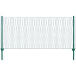 vidaXL Gard din plasă de sârmă cu stâlpi, verde, 25 x 0,75 m, oțel vidaXL Gard din plasă de sârmă cu stâlpi, verde, 25 x 0,75 m, oțel