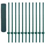 vidaXL Gard din plasă de sârmă cu stâlpi, verde, 25 x 0,75 m, oțel vidaXL Gard din plasă de sârmă cu stâlpi, verde, 25 x 0,75 m, oțel