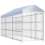 vidaXL Padoc pentru câini de exterior, cu acoperiș, 450x150x200 cm vidaXL Padoc pentru câini de exterior, cu acoperiș, 450x150x200 cm