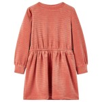 Rochie pentru copii cu mâneci lungi, roz mediu, 104