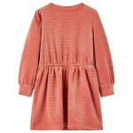 Rochie pentru copii cu mâneci lungi, roz mediu, 128