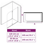 vidaXL Cabină de duș pliabilă, 2 panouri, 120 x 140 cm, ESG vidaXL Cabină de duș pliabilă, 2 panouri, 120 x 140 cm, ESG