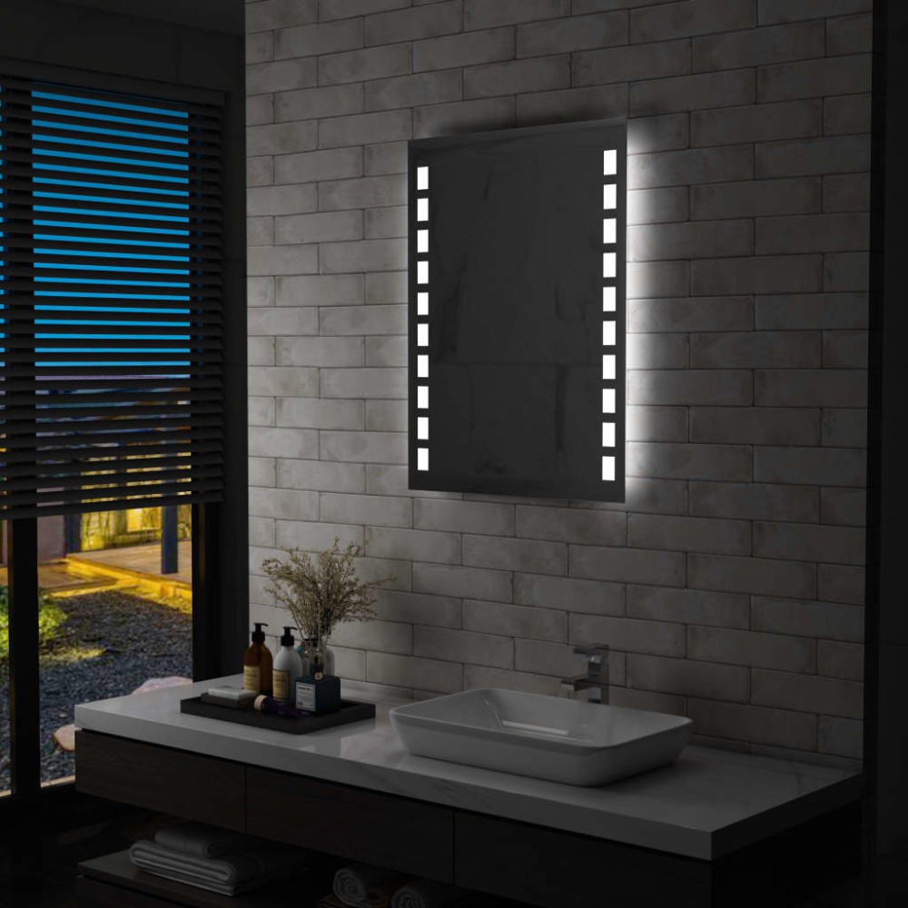 vidaXL Oglindă cu LED de perete de baie, 60 x 80 cm