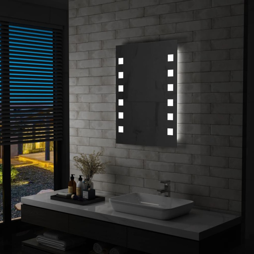 vidaXL Oglindă cu LED de perete de baie, 60 x 80 cm