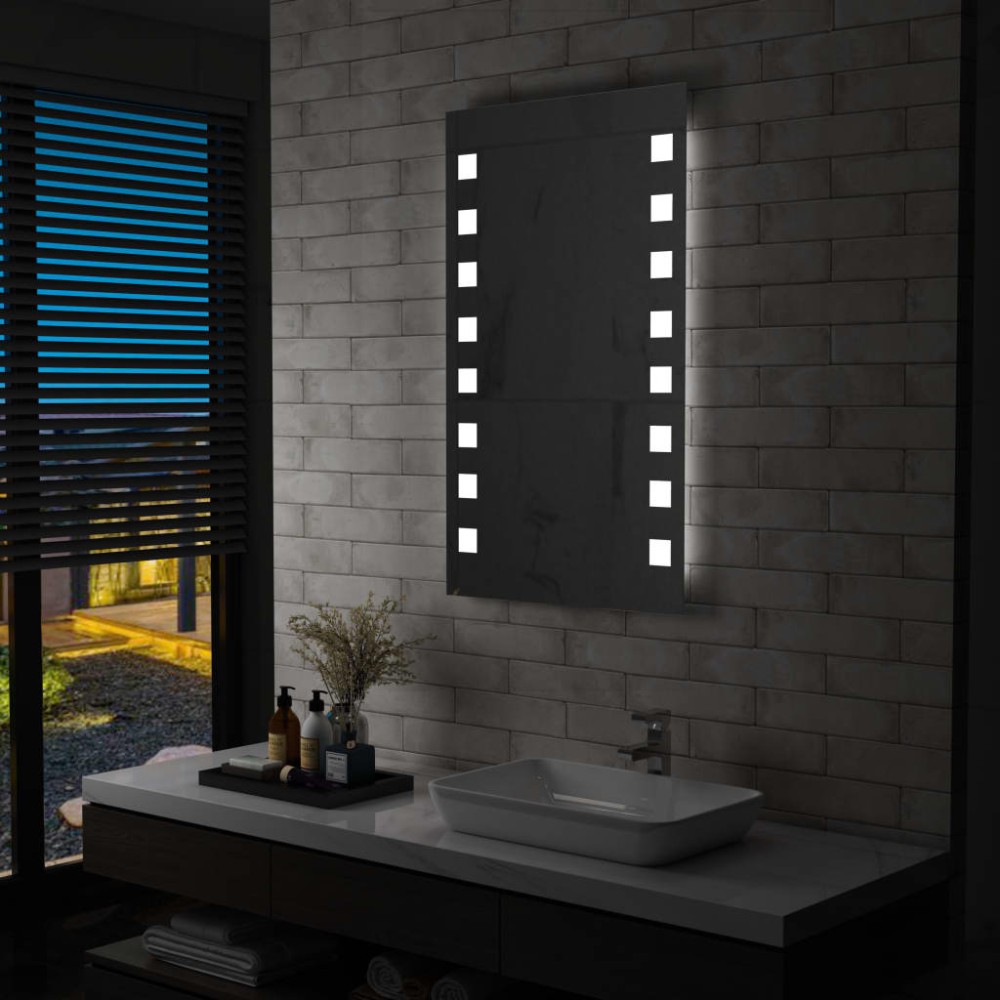vidaXL Oglindă cu LED de perete de baie, 60 x 100 cm