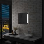 vidaXL Oglindă cu LED de perete pentru baie, 60 x 50 cm vidaXL Oglindă cu LED de perete pentru baie, 60 x 50 cm