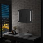 vidaXL Oglindă cu LED de perete pentru baie, 80 x 60 cm vidaXL Oglindă cu LED de perete pentru baie, 80 x 60 cm