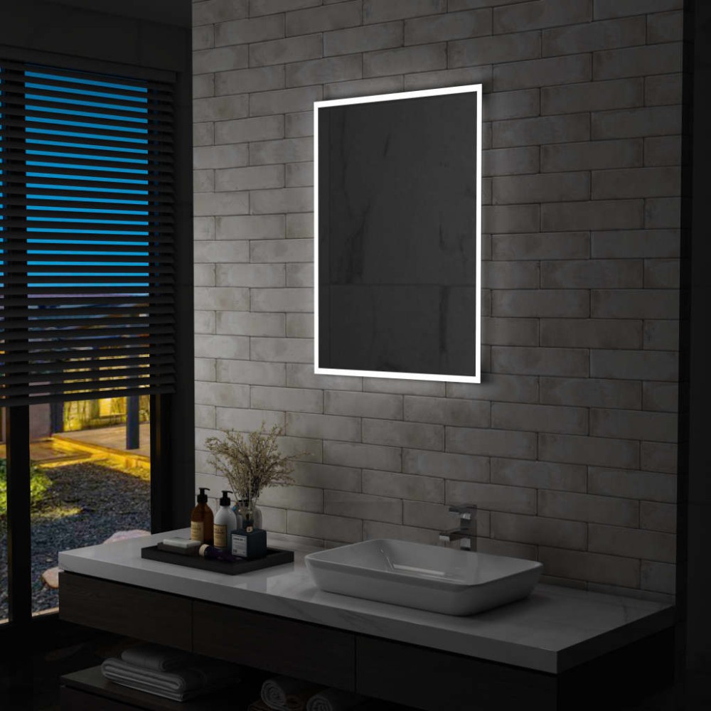 vidaXL Oglindă cu LED de perete de baie, 60 x 80 cm