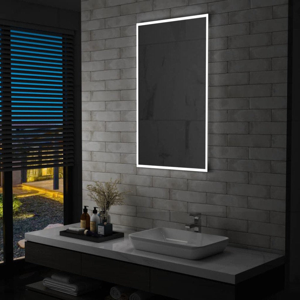 vidaXL Oglindă cu LED de perete de baie, 60 x 100 cm