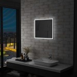 vidaXL Oglindă cu LED de perete pentru baie, 60 x 50 cm vidaXL Oglindă cu LED de perete pentru baie, 60 x 50 cm