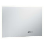 vidaXL Oglindă cu LED de baie cu senzor tactil și afișaj oră 100x60 cm