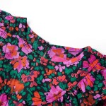 Rochie copii cu mâneci lungi, roz aprins, 92