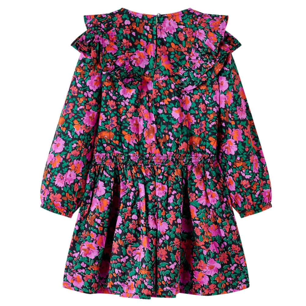 Rochie copii cu mâneci lungi, roz aprins, 104