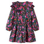 Rochie copii cu mâneci lungi, roz aprins, 104