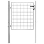 vidaXL Poartă de grădină, argintiu, 105 x 125 cm, oțel galvanizat vidaXL Poartă de grădină, argintiu, 105 x 125 cm, oțel galvanizat