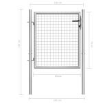 vidaXL Poartă de grădină, argintiu, 105 x 125 cm, oțel galvanizat vidaXL Poartă de grădină, argintiu, 105 x 125 cm, oțel galvanizat