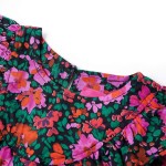 Rochie copii cu mâneci lungi, roz aprins, 128
