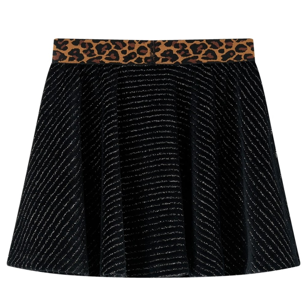 Fusta de copii cu talie leopard, negru, 104
