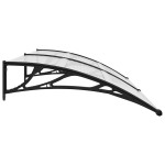 vidaXL Copertină de ușă, negru și transparent, 200 x 75 cm, PC vidaXL Copertină de ușă, negru și transparent, 200 x 75 cm, PC