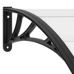 vidaXL Copertină de ușă, negru și transparent, 200 x 75 cm, PC vidaXL Copertină de ușă, negru și transparent, 200 x 75 cm, PC