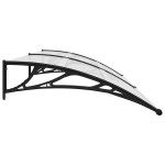 vidaXL Copertină de ușă, negru și transparent, 240 x 75 cm, PC
