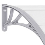 vidaXL Copertină de ușă, gri și transparent, 200 x 75 cm, PC vidaXL Copertină de ușă, gri și transparent, 200 x 75 cm, PC