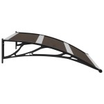 vidaXL Copertină de ușă, negru, 120 x 75 cm, PC vidaXL Copertină de ușă, negru, 120 x 75 cm, PC
