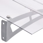 vidaXL Copertină de ușă argintiu și transparent 120x90 cm policarbonat