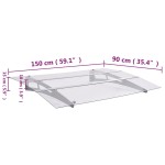 vidaXL Baldachin ușă argintiu și transparent 150x90 cm PET vidaXL Baldachin ușă argintiu și transparent 150x90 cm PET