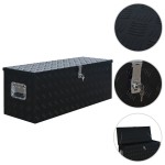 vidaXL Ladă din aluminiu, negru, 1085 x 370 x 400 mm vidaXL Ladă din aluminiu, negru, 1085 x 370 x 400 mm