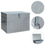 vidaXL Ladă din aluminiu, 610 x 430 x 455 cm, argintiu vidaXL Ladă din aluminiu, 610 x 430 x 455 cm, argintiu