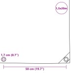vidaXL Prelată, gri, 1,5 x 20 m, 650 g / m²