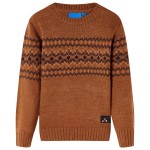 Pulover pentru copii tricotat, coniac, 104