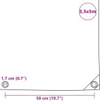 vidaXL Prelată, albastru, 3,5 x 5 m, 650 g/m²