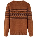 Pulover pentru copii tricotat, coniac, 116