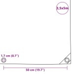 vidaXL Prelată, alb, 3,5 x 5 m, 650 g/m²