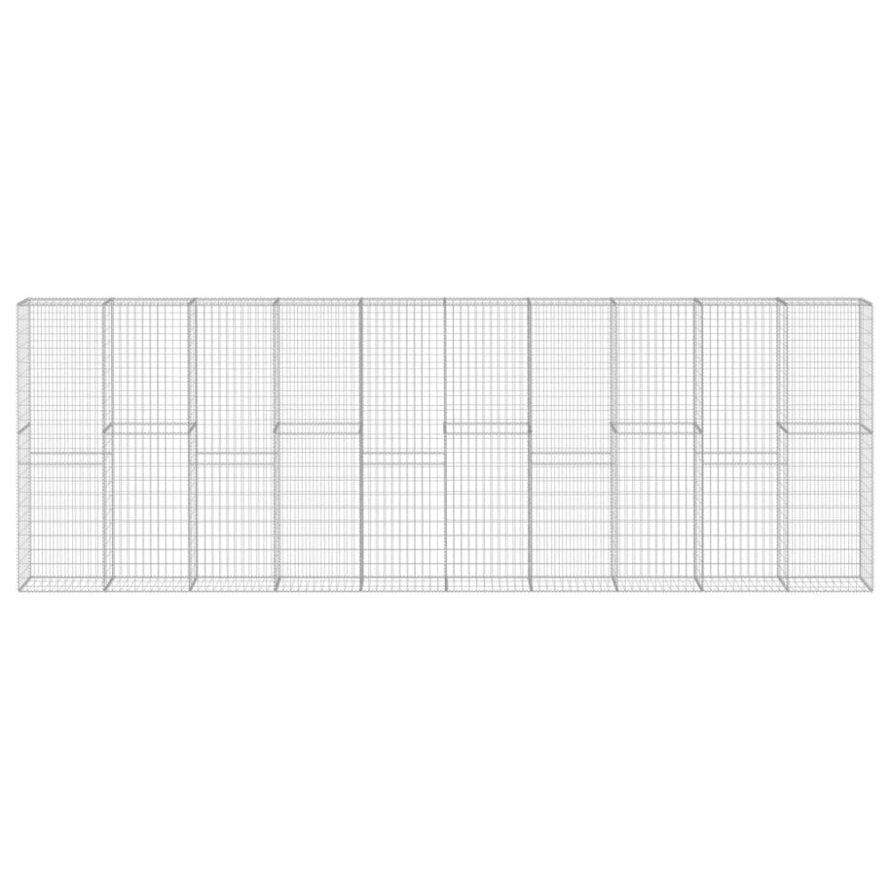vidaXL Perete gabion cu capace, 600 x 30 x 200 cm, oțel galvanizat