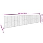 vidaXL Perete gabion cu capace, 900 x 50 x 200 cm, oțel galvanizat