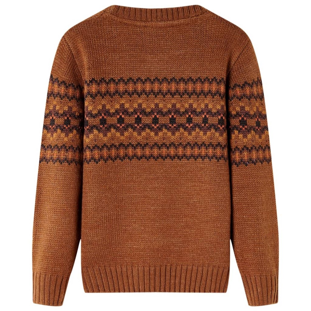 Pulover pentru copii tricotat, coniac, 128
