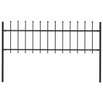 vidaXL Gard de grădină cu vârf ascuțit, negru, 1,8 m, oțel