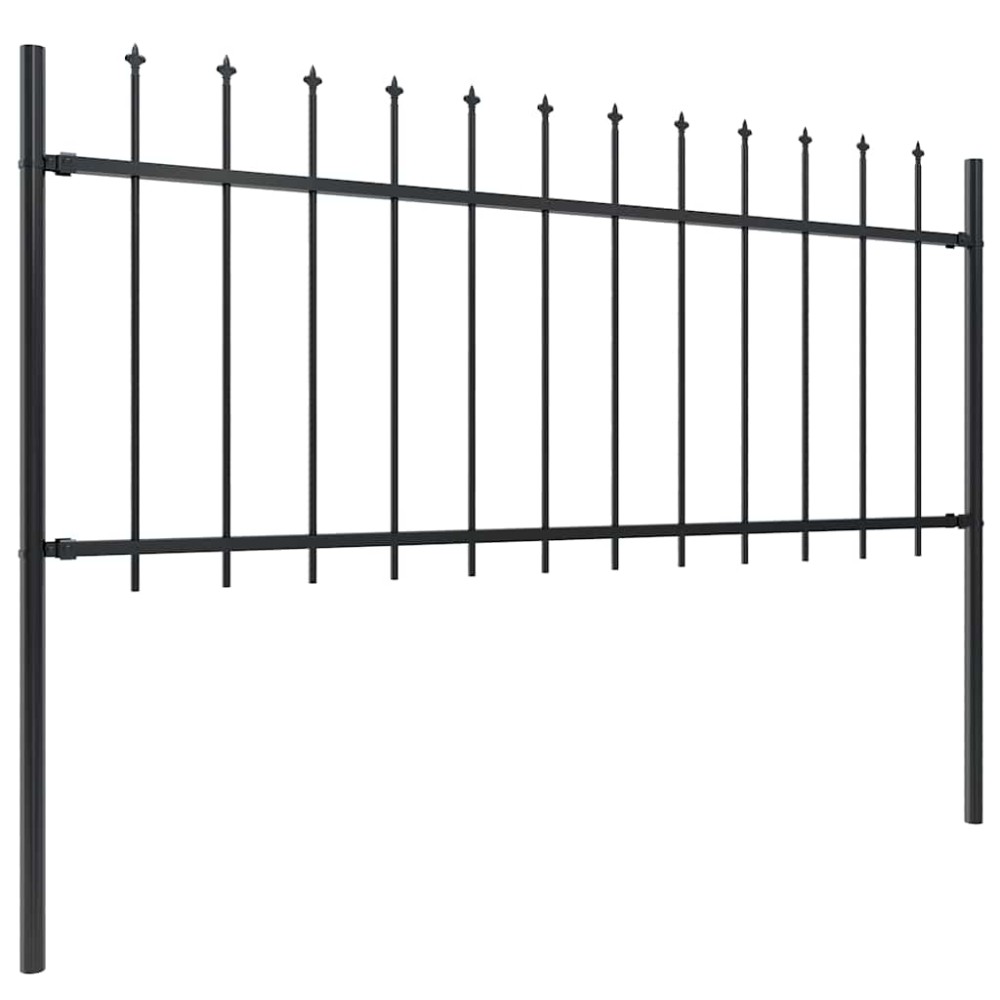 vidaXL Gard de grădină cu vârf tip suliță din oțel, 181x80 cm, negru