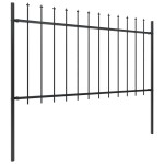 vidaXL Gard de grădină cu vârf tip suliță din oțel, 181x100 cm, negru vidaXL Gard de grădină cu vârf tip suliță din oțel, 181x100 cm, negru