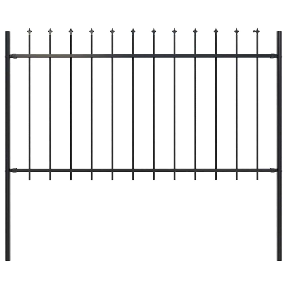 vidaXL Gard de grădină cu vârf tip suliță din oțel, 181x100 cm, negru