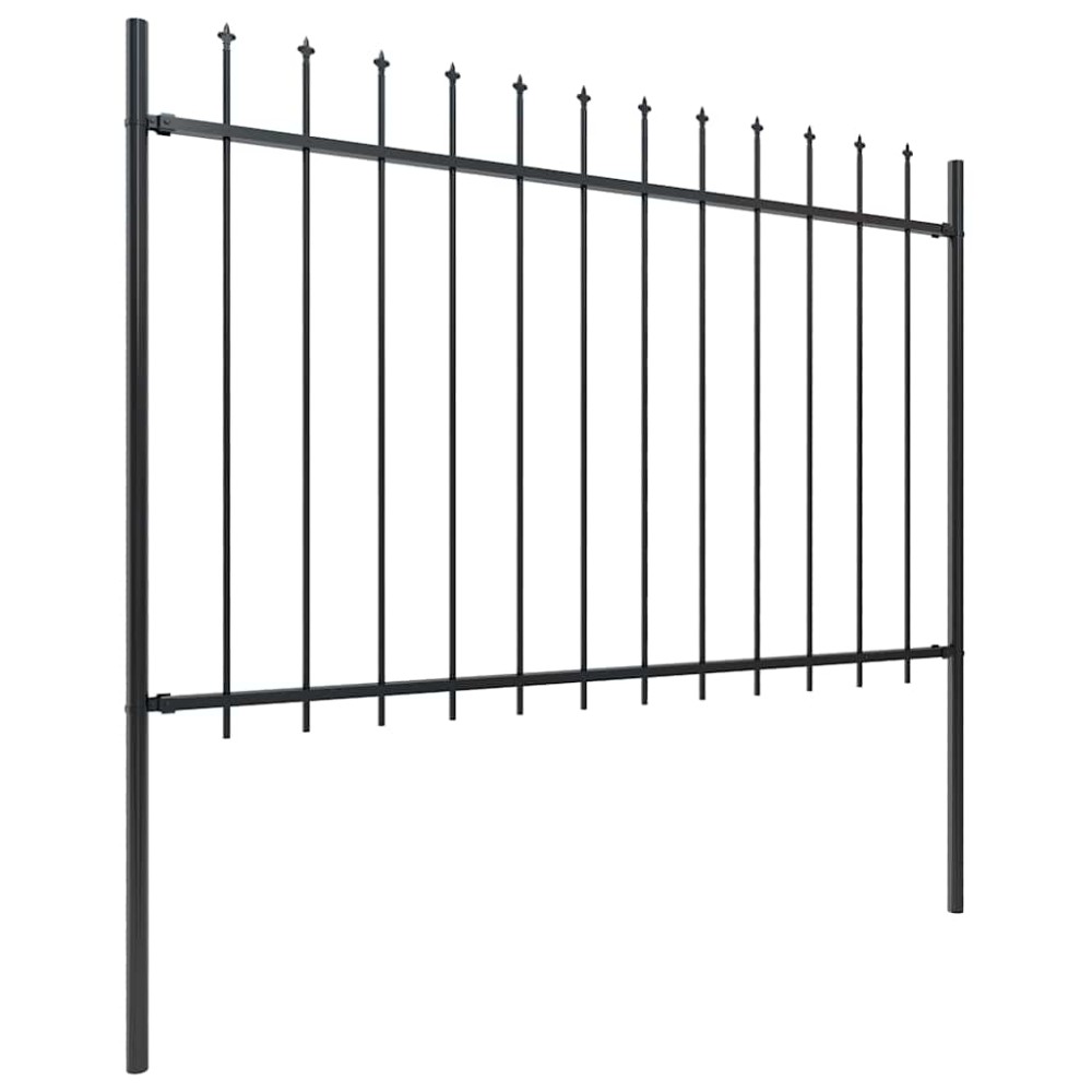vidaXL Gard de grădină cu vârf tip suliță din oțel, 181x120 cm, negru