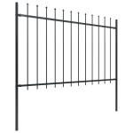 vidaXL Gard de grădină cu vârf tip suliță din oțel, 181x120 cm, negru vidaXL Gard de grădină cu vârf tip suliță din oțel, 181x120 cm, negru