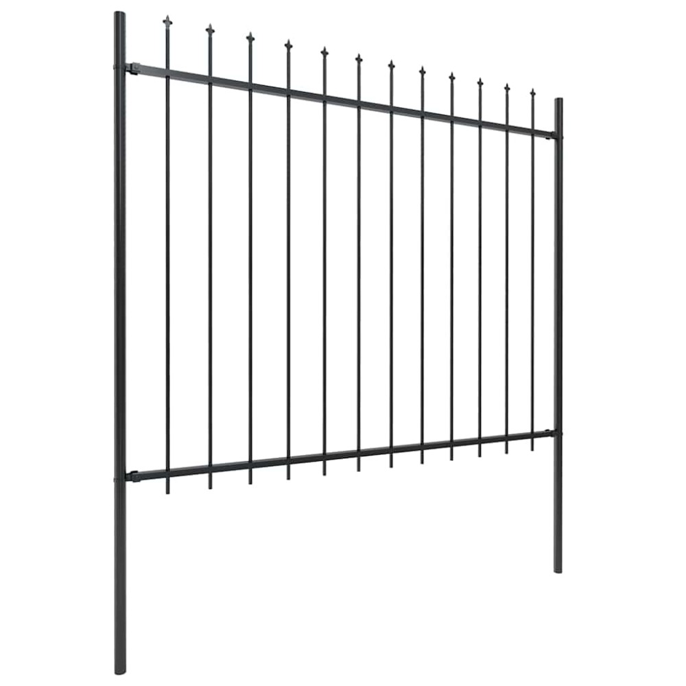 vidaXL Gard de grădină cu vârf tip suliță din oțel, 181x150 cm, negru